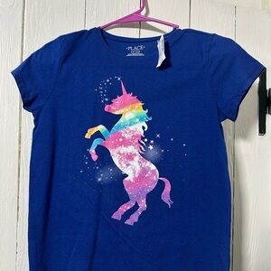 Place Blue Rainbow Unicorn Kids T-Shirt